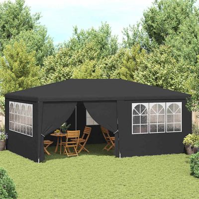 vidaXL Profesionálny párty stan+bočné steny 4x6 m, antracitový 90 g/m²