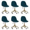 3086109 vidaXL Swivel Dining Chairs 6 pcs Blue Velvet(3x333499)