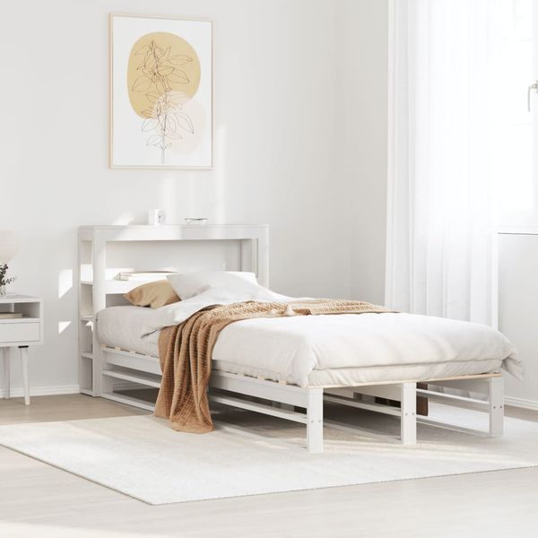vidaXL Posteľ bez matraca biela 75x190 cm masívna borovica