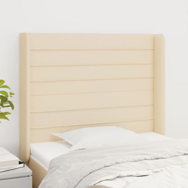 vidaXL Čelo postele so záhybmi krémové 83x16x118/128 cm látka