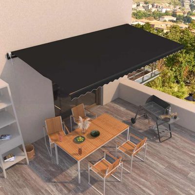 vidaXL Automaticky zaťahovacia markíza 600x350 cm antracitová