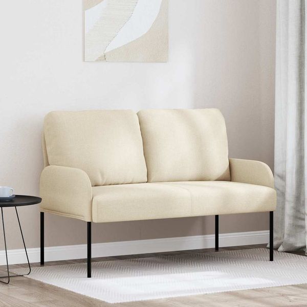 vidaXL Pohovky s vankúšom 110cm Krémová Preglejka