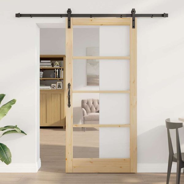 vidaXL Posuvné dvere ORKDAL Prírodná a čierna 93 x 202 cm