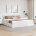 vidaXL Postel s úložným prostorem a matrací Biela 200 x 200 cm