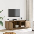 vidaXL TV skrinka medovo-hnedá 110,5x35x44 cm masívna borovica