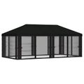 vidaXL Kryt altánku s bočnými stenami 6 x 3 m Čierna Polyester 190 gsm