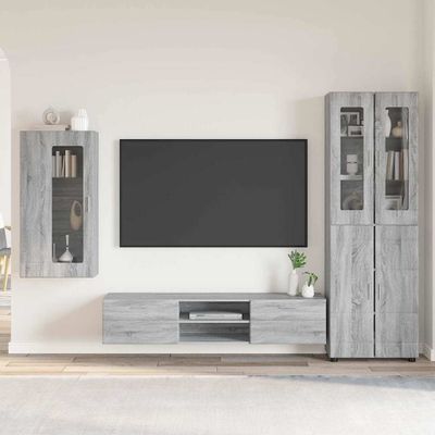 vidaXL Zostava TV skriniek FLORIN 3 pcs Sivý Sonoma Kompozitné drevo