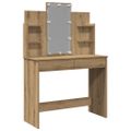 vidaXL Toaletný stolík s LED svetlami dub artisan 96x40x142 cm