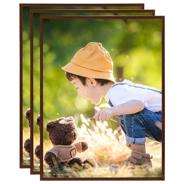 vidaXL Fotorámiky na stenu alebo stôl 3 ks bronzové 20x25 cm MDF