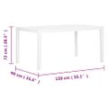 vidaXL Záhradný stôl 150x90x72 cm PP biely