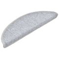 vidaXL Schodové rohože 10 ks 56x17x3 cm svetlosivé polkruhové