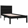 vidaXL Posteľný rám čierny drevený masív 75x190cm malé jednolôžko