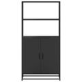 vidaXL Vysoká skrinka čierna 68x35x139 cm kompozitné drevo+kov