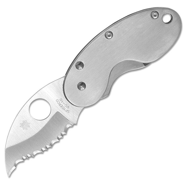 Spyderco C29S Cricket Stainless malý vreckový nôž 4,7 cm, celooceľový, zúbkovaný