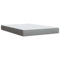 vidaXL LED boxspring posteľ s matracom Svetlosivá 140 x 200 cm Látka