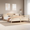 vidaXL Posteľ s knižnicou bez matraca 200x200 cm borovicový masív