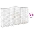 vidaXL Oblúkový gabionový kôš 3 ks 400x50x220/240cm pozinkované železo