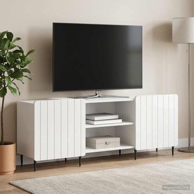 vidaXL TV skrinka Biela s vysokým leskom 150 x 31 x 52 cm