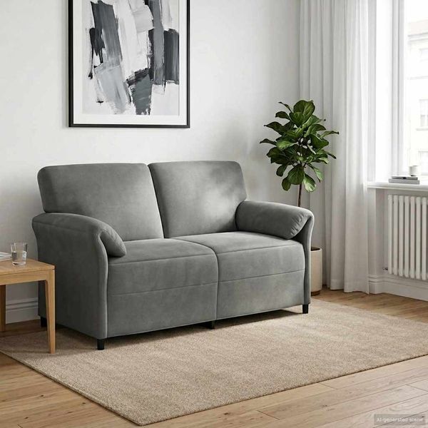 vidaXL 2-miestna pohovka Tmavosivá 158 x 83 x 95 cm Zamat