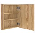 vidaXL LED kúpeľňová zrkadlová skrinka dubová 50x14x60 cm