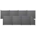 vidaXL Oplotenie 7 štvorcových 1 šikmý panel drevoplast 1321x187 cm sivé