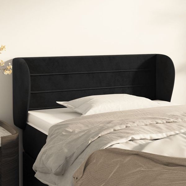 vidaXL Čelo postele so záhybmi čierne 93x23x78/88 cm zamat