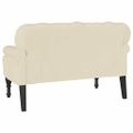 vidaXL Chesterfield lavica Krémová 119,5 x 64,5 x 75 cm Umelá koža