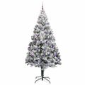 vidaXL Umelý vianočný stromček Biela 240 cm PVC a Oceľ a Plast