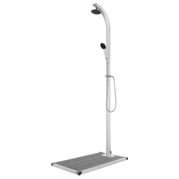 vidaXL Záhradná sprcha so sivým podstavcom 220 cm hliník