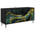 vidaXL TV skrinka WIJHE 102 x 33 x 51 cm Čierny dub Kompozitné drevo