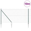 vidaXL Reťazová brána s hrotmi 10 x 1,2 m PVC potiahnutá oceľ Zelená