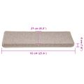 vidaXL Schodové rohože 30 ks 65x21x4 cm taupe s obdĺžnikovým okrajom