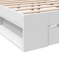 vidaXL Posteľný rám so zásuvkami biely 135x190 cm kompozitné drevo