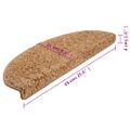 vidaXL Schodové rohože 15 ks 65x21x4 cm béžové, polkruhové, veľké