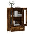 vidaXL Vysoká skrinka dymový dub 69,5x31x115 cm kompozitné drevo