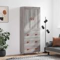 vidaXL Vysoká skrinka sivý dub sonoma 69,5x34x180 cm spracované drevo