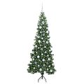 vidaXL Rohový umelý vianočný strom s 300 LED-i Zelená 180 cm PVC a kov