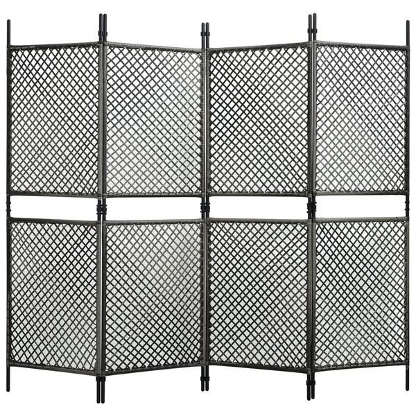 vidaXL Plotový panel polyratan 2,4x2 m antracitový