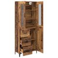 vidaXL Highboard Staré drevo 69,5 x 34 x 180 cm Kompozitné drevo