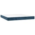 vidaXL Posteľný rám boxsping s matracom tmavomodrý 160x200 cm zamat