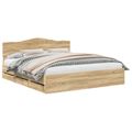 vidaXL Rám postele Sonoma dub 200 x 200 cm Inžinierske drevo