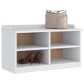 vidaXL Lavica do predsiene SANDNES biela 87x40x50 cm borovicový masív