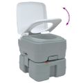 vidaXL Kempingové WC Šedý a biely 41,5 x 36,5 x 37,5 cm Polyetylén
