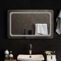 vidaXL Zrkadlo do kúpeľne s LED Priehľadná 80 x 50 cm tvrdené sklo