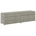 vidaXL Záhradný úložný box sivý 200x50x60 cm polyratanový