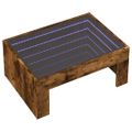 vidaXL Konferenčný stolík s nekonečnými LED dymový dub 70x50x30 cm