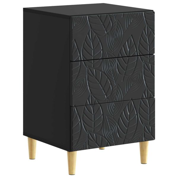 vidaXL Nočný stolík Čierna 43 x 39,5 x 66,5 cm Kompozitné drevo