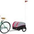 vidaXL Vozík za bicykel, čierno červený 30 kg, železo