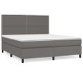 vidaXL Boxspring posteľ s matracom sivá 160x200 cm umelá koža