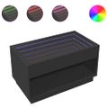 vidaXL Konferenčný stolík s nekonečnými LED čierny 90x50x50 cm